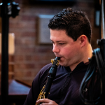 Peter Cigleris playing the clarinet