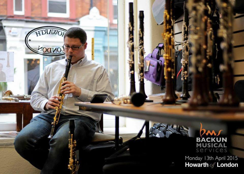 Peter Cigleris playing the clarinet